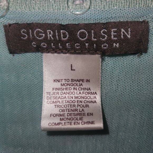 SIGRID OLSEN Long Sleeve Paisley V Neck Blouse Womens Size Large - Picture 3 of 7